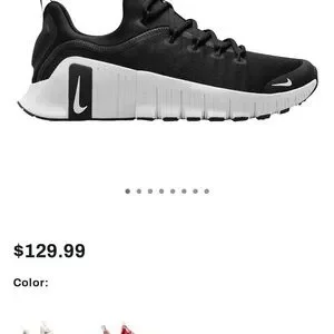 Women’s Nike Black and White Sneakers with Mesh Upper and Chunky Sole Size 9